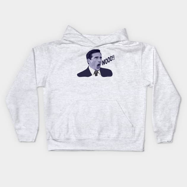 Michael Scott Yelling No! Kids Hoodie by MamaODea